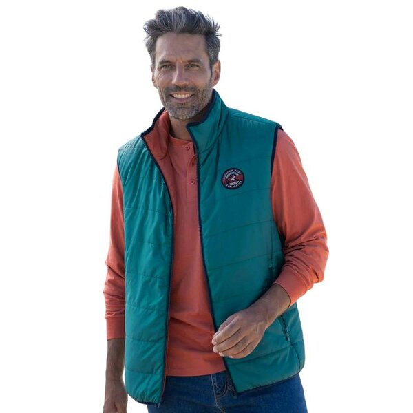 Atlas For Men Mens Reversible Padded Sleeveless Gilet - Pigeon Blue/Orange