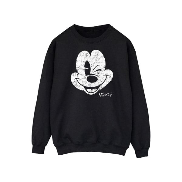 Disney Mens Mickey Mouse Face Sweatshirt - Black