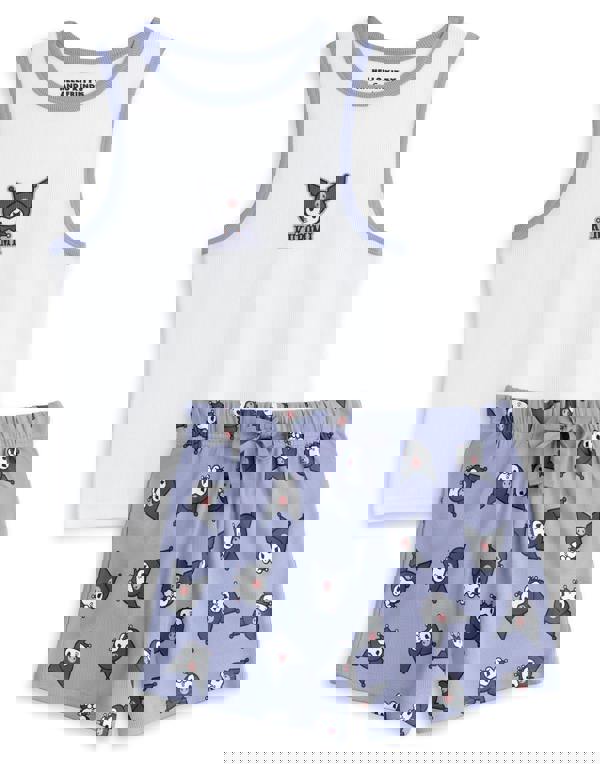 Hello Kitty Womens Purple Kuromi Vest and Shorts Pyjama Set