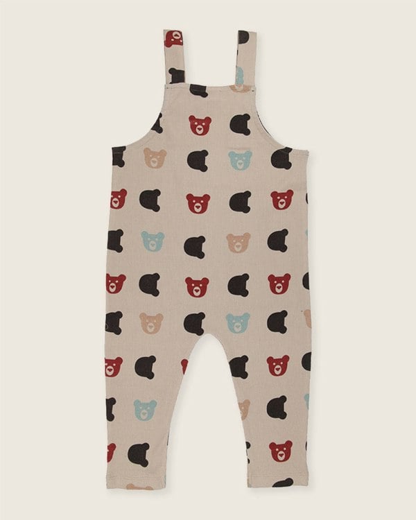 organic cotton Stone Smiling Bear Print Dungarees - image 5