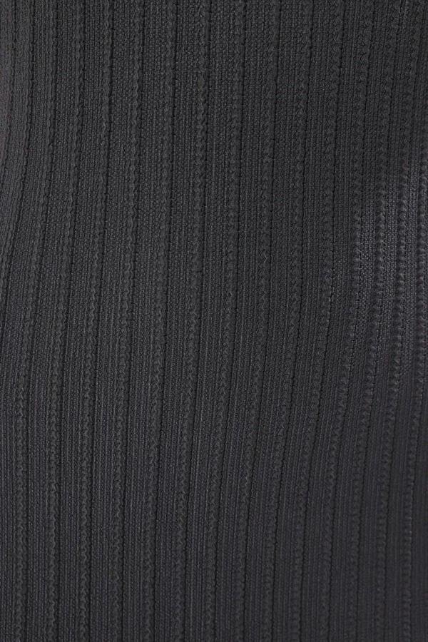WOVCOR Textured Fabric High Neck Fitted Stretch Maxi Knit Dress