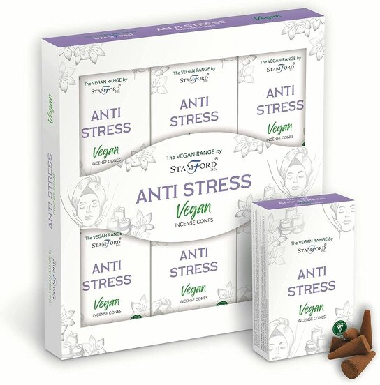 Stamford Vegan Anti-Stress Incense Cones, 6 packs x 12 cones