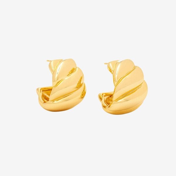 Uchi & Soto Chunky Gold Wave Earrings
