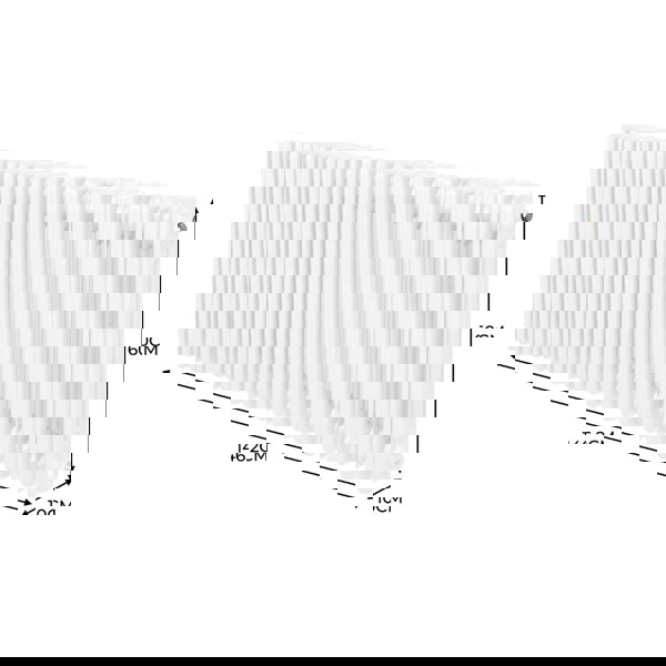 Monstershop Traditional 3 Column Radiator - 600 x 1462mm - White