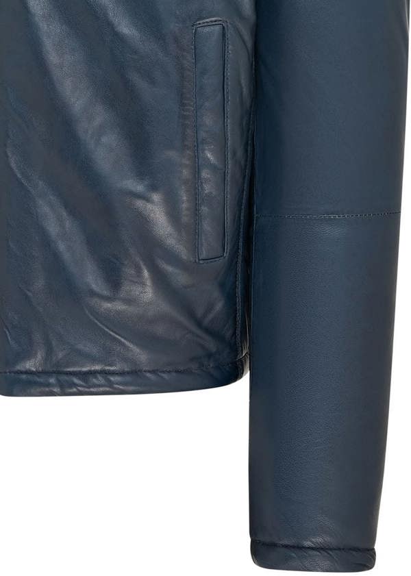 Infinity Leather Mens Hooded Reversible Bomber Leather Jacket - Raufoss