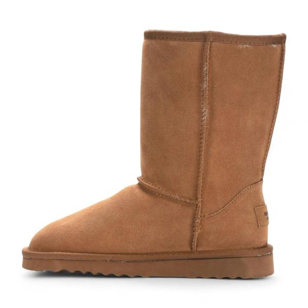 Infinity Leather Women's Genuine Sheepskin Chestnut Suede Slip-On Ankle Winter Boots - Dusk