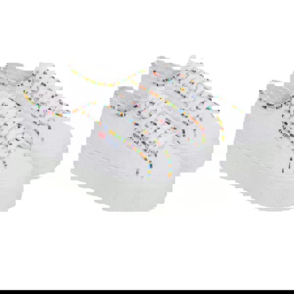 Superga Womens/Ladies 2740 Beaded Trainers - White/Multicoloured - 
