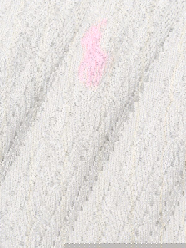 Ralph Lauren Kids Baby Girls Mini Cable Knit Cardigan in Ivory