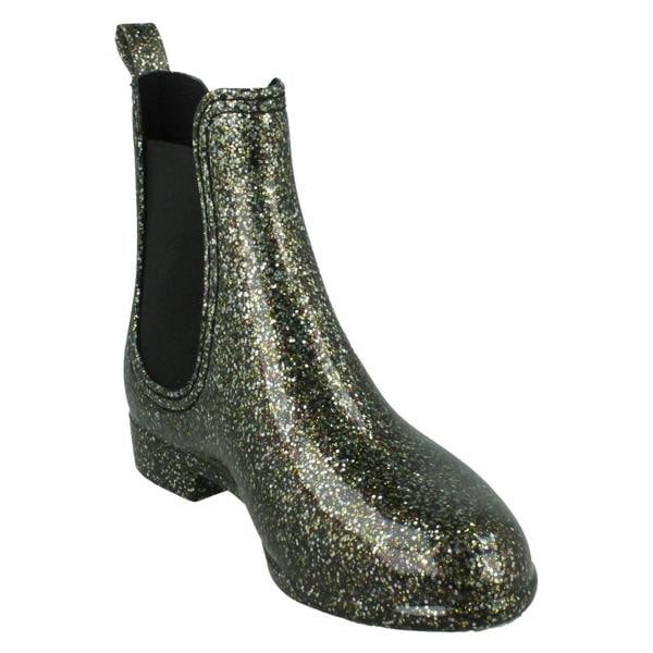 Spot On Ladies Spot On Glitter Ankle Wellingtons X1262