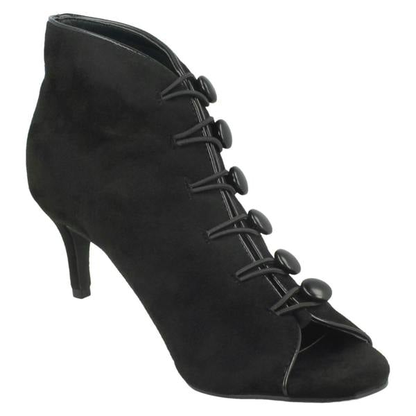 Anne Michelle Ladies Anne Michelle Mid Heel Button & Hook Boot Sandals