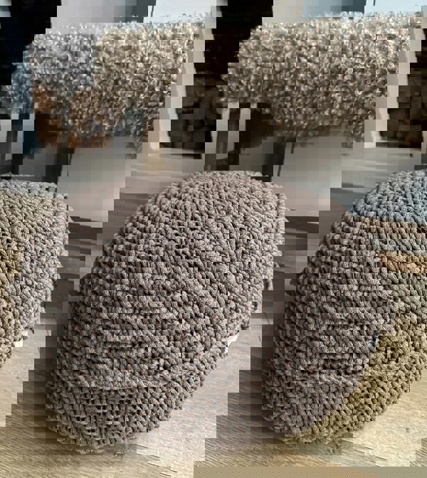 Zuri House Crochet ottoman |  MOCHA