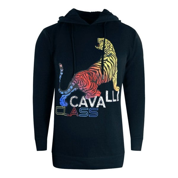 Cavalli Class Bold Tiger Logo Navy Blue Hoodie M