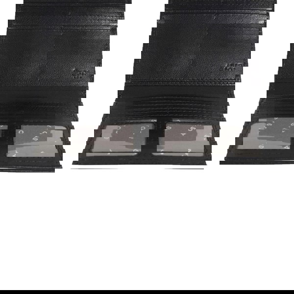 Assots London 'PRESTON' Black Trifold Vegetable Tanned Real Leather Purse