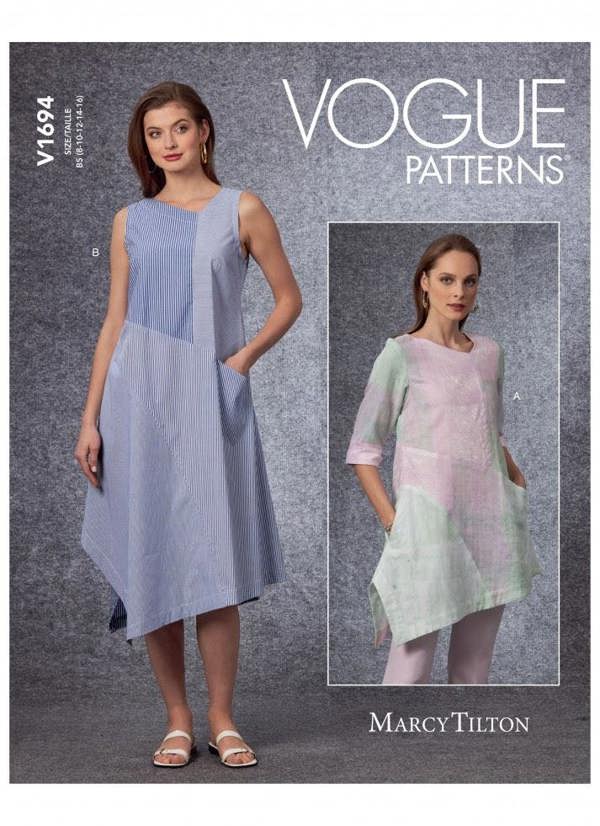 Vogue Sewing Pattern 1694, Tunics, Dresses for Women, B5 (8-10-12-14-16) - Intermediate