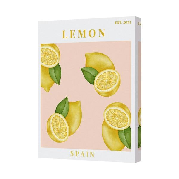 Benjamin Tate Design Lemon Canvas Art Print Spain Est 2023 With Gallery Wood Frame