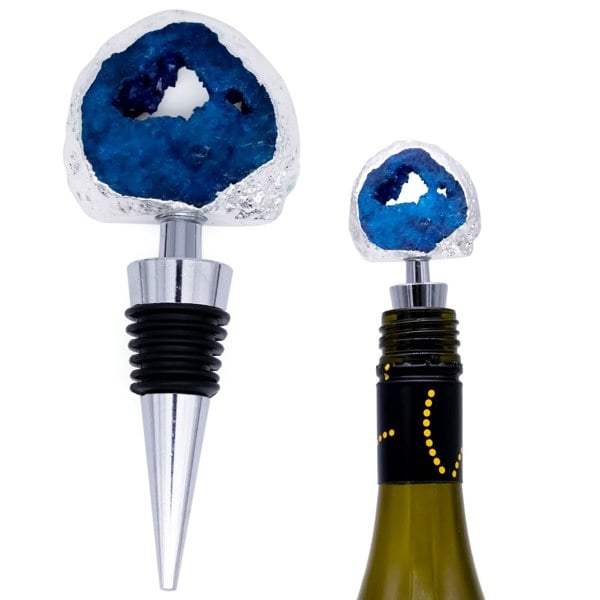 Maison des Cadeaux Blue Agate Stone Bottle Stopper