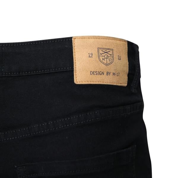 Smart Living Skinny Fit Denim Jeans Classic Cotton Casual Trousers - Black