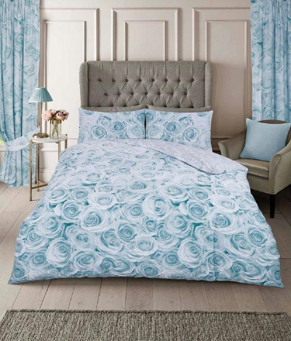 Smart Living Bellerose Duvet Cover and Pillowcase Set - Duck Egg