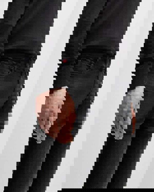 HUGO HUGO 734 Mens Extra-Slim Fit Jeans in Black Stretch Denim NOS