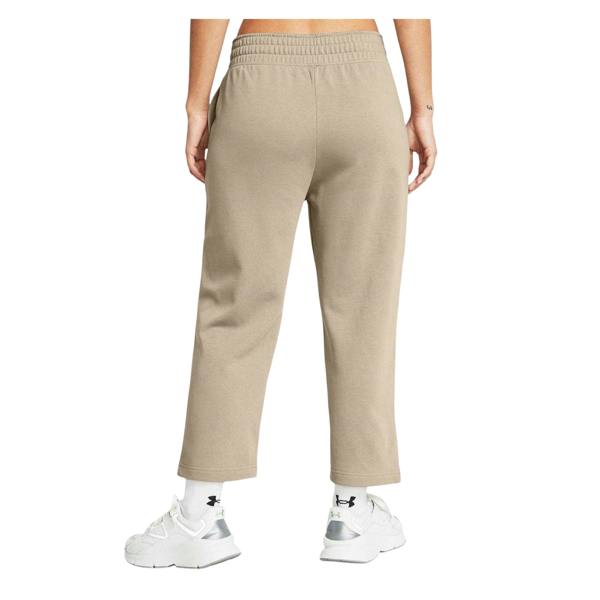 Under Armour Womens/Ladies Rival Terry Wide Leg Joggers - Timber Wolf/White - 