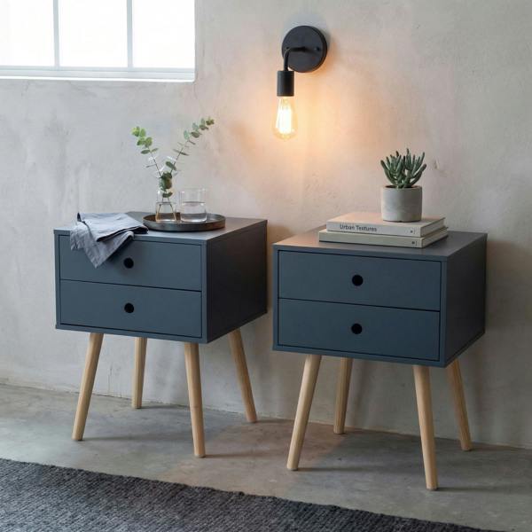 Core Products Set of 2 Scandia Shaker 2-Drawer White Bedside Cabinets