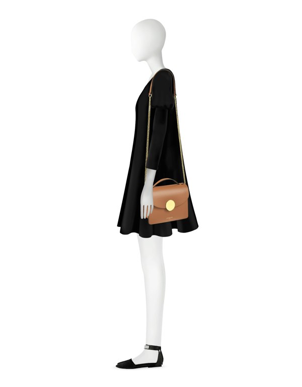 Le Parmentier New Ondina Top Handle Shoulder Bag - Caramel