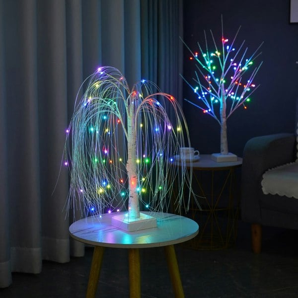 smartbies Set of 2 LED Christmas Twig And Willow Tree Lamps