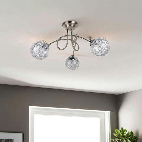 Pagazzi Lighting Orinoco 3 Light Chrome Semi Flush Ceiling Light