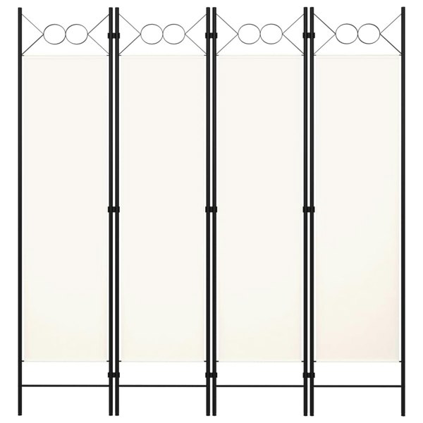 Berkfield 4-Panel Room Divider Cream White 160x180 cm