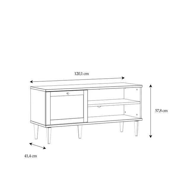 Wyld Haus Bergen Rattan TV Unit Natural Weave Detail 1 Door 2 Shelves