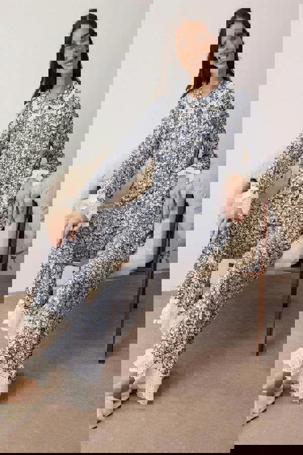 WOVCOR 2-Piece Floral Viscose Woven Pajama Set