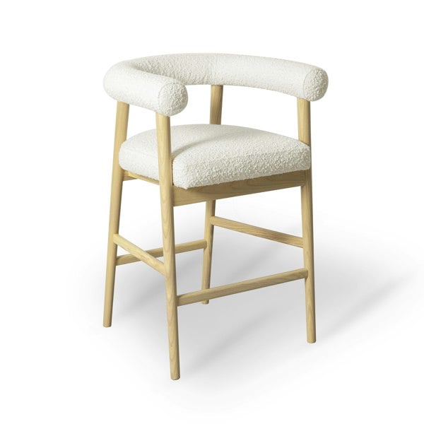 Furniture Edit Spara Cream Boucle Counter Bar Stool