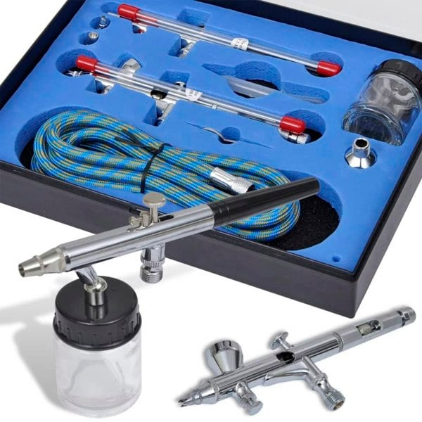 Berkfield Airbrush Set with 2 Spray Guns