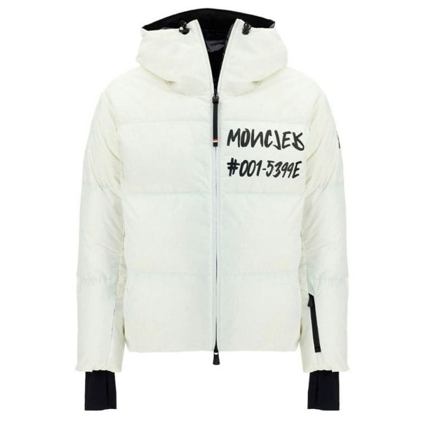 Moncler Grenoble Mazod Logo Printed Puffer Hooded Jacket - White