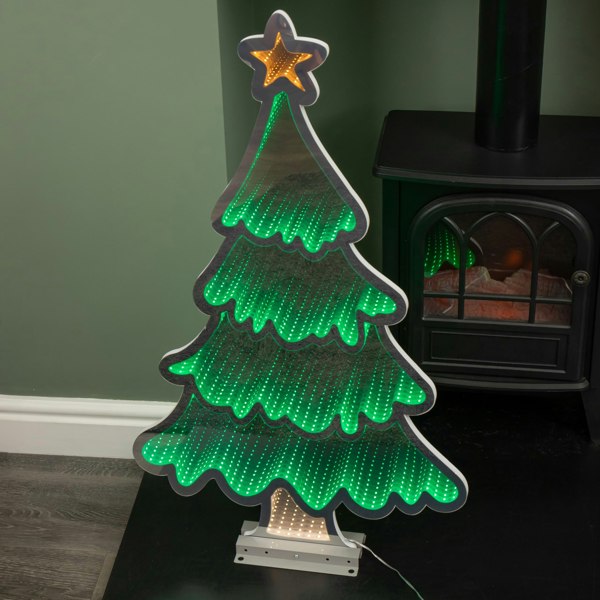 Samuel Alexander 90cm Light up Standing Christmas Tree with Star Infinity Decoration with LEDs