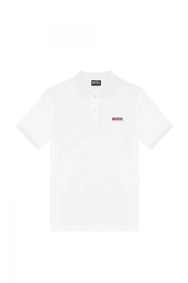 Diesel T-Smith-Div-New D Logo Racing Polo Shirt - White