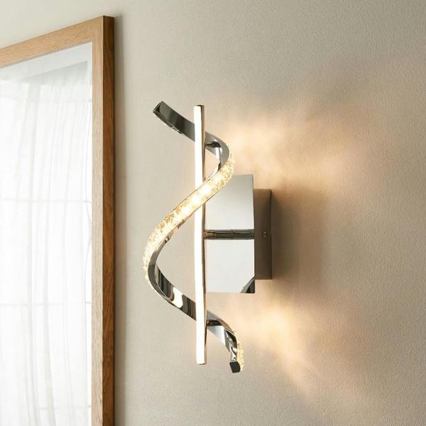 Pagazzi Lighting Hyde 1-Light Chrome And Crystal LED Wall Light