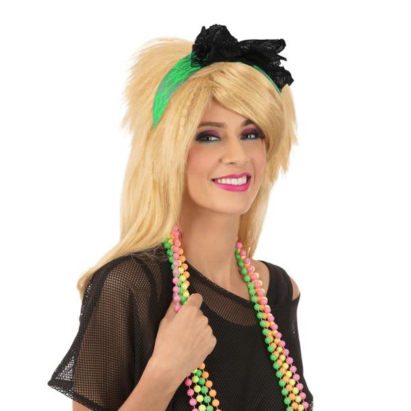 Bristol Novelty Unisex Adults 80s Lace Headband - Green - 