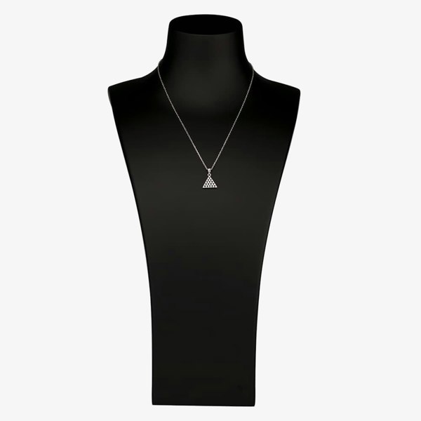 T. H. Baker Silver Pavé Triangular Pendant and Earring Set SET11985