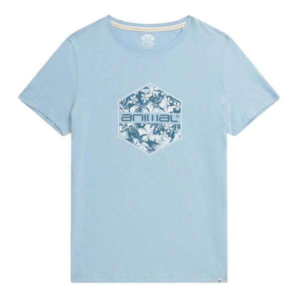 Animal Womens/Ladies Carina Hexagon Organic Logo T-Shirt - Pale Blue - 