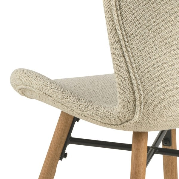 Furniture To Go Batilda Dining Chairs with Cream Fabric and Oak Set of 2