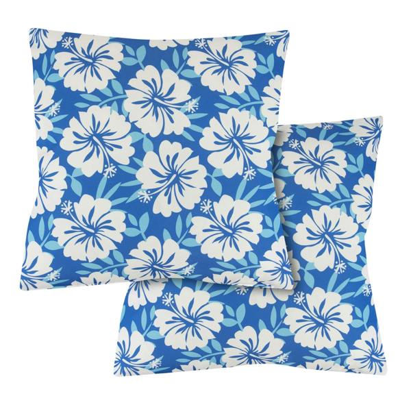 Gardenwize Pack of 2 Blue Hawaiian Cushion Covers
