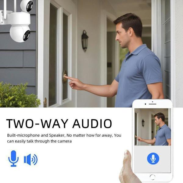 ENER-J Smart Wi-Fi Dual Lens Outdoor Dome IP Camera - White Housing, IP65