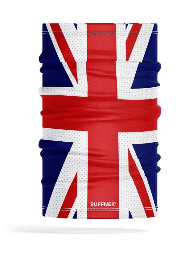 RUFFNEK® AirMesh Union Jack Snood – breathable, moisture-wicking multifunctional scarf with UPF 50+ protection. For sport and outdoor activities including workwear. 3D image