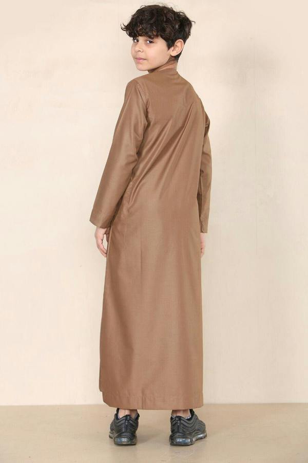 Infinity Leather Boy's Kids Thobe Emirati Jubba Islamic Clothing Kaftan Eid String Tassel