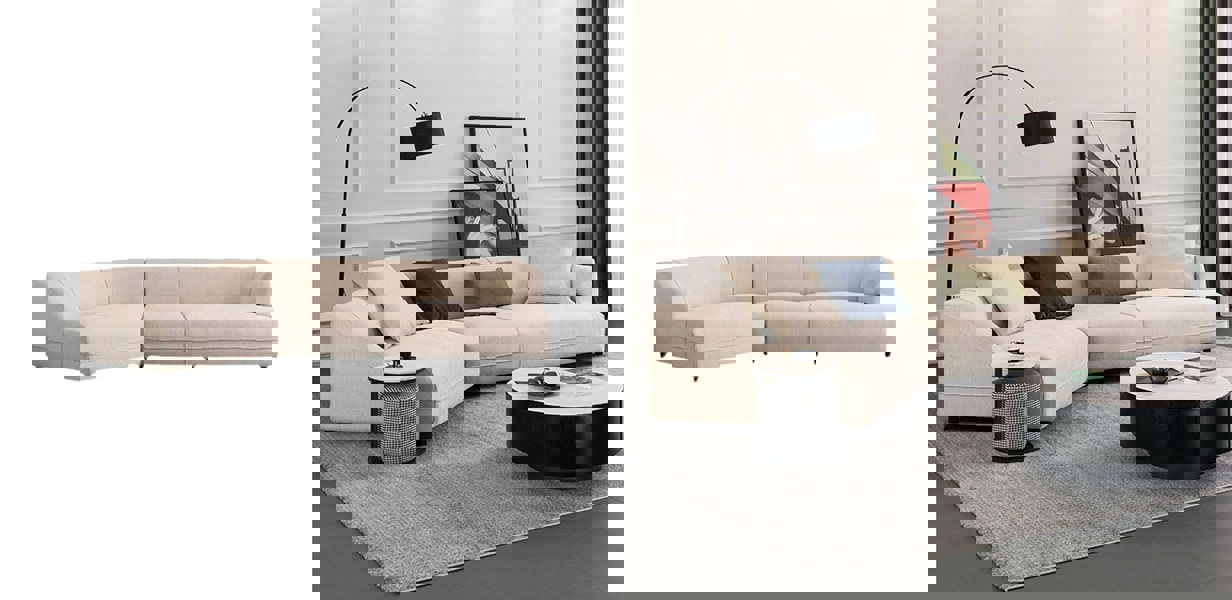 Hoshi Two Seater, Three Seater, Curved Sofa, Linen-Rit Concept-Rit Concept