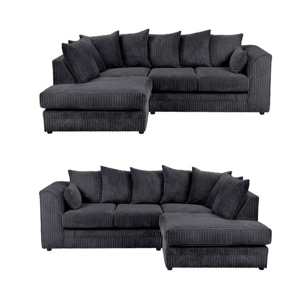 Dylan Jumbo cord Black corner sofa