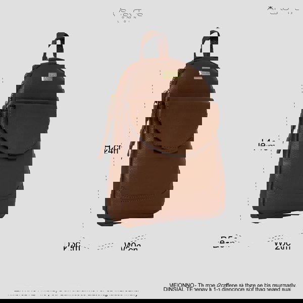 Assots London 'GEORGE' Tan Mini Pebble Grain Leather Backpack