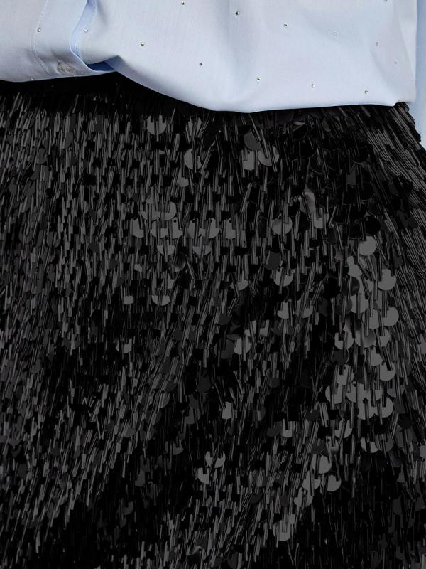 GWD Simone Midi Sequin Skirt Black