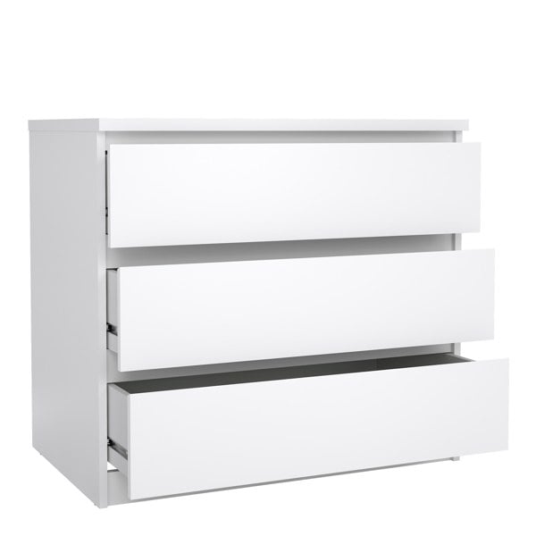 Furniture To Go Naia Chest of 3 Drawers in White High Gloss
